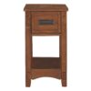 Mission Style 1-Drawer End Table Nightstand in Brown Wood Finish - Image 3