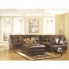 Accent End Table Nightstand in Brown Wood with Scrolling Metal Legs - Image 3