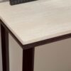 Contemporary Sofa Table in Espresso Wood Finish with Faux Travertine Top - Image 2