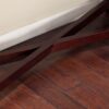 Contemporary Sofa Table in Espresso Wood Finish with Faux Travertine Top - Image 4