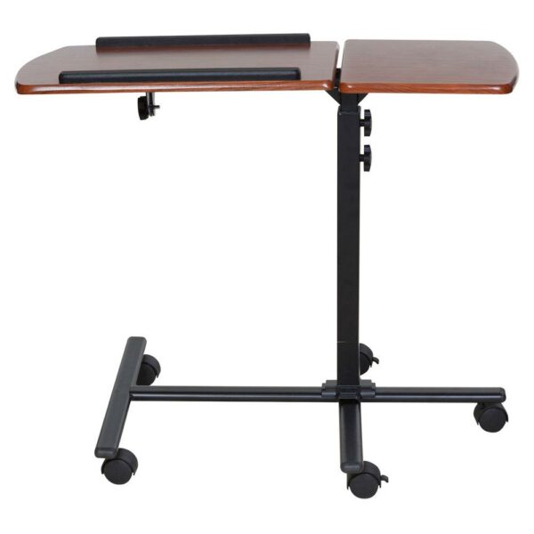 Adjustable Height Laptop Cart Computer Desk in Cherry Finish - Image 2