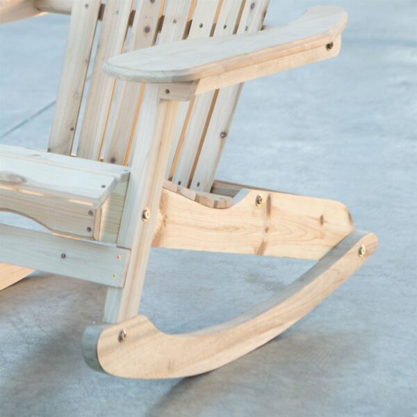 Patio Porch All Weather Indoor / Outdoor Natural Adirondack Rocking Chair - Image 2