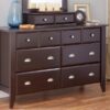 Dark Brown Wood 6-Drawer Wardrobe Dresser - Image 2