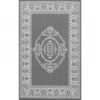 5'10 x 9'2 Grey White Medallion Indoor Outdoor Area Rug