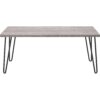 Modern Classic Vintage Style Coffee Table with Wood Top and Metal Legs