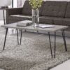 Modern Classic Vintage Style Coffee Table with Wood Top and Metal Legs - Image 2