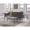 Modern Classic Vintage Style Coffee Table with Wood Top and Metal Legs - Image 3