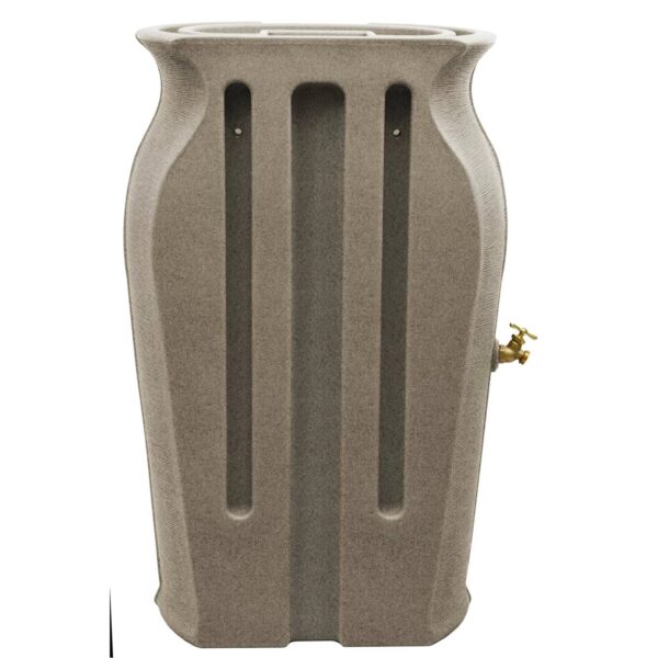 Grey SandStone 50-Gallon Plastic Urn Rain Barrel with Planter Top - Image 3