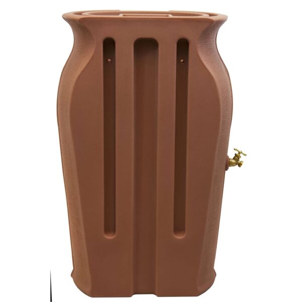 Terra Cotta 50-Gallon Plastic Urn Rain Barrel with Planter Top - Image 5