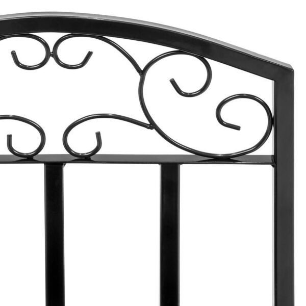 Wrought Iron Firewood Log Storage Stacking Rack with Filigree Accents - Image 4