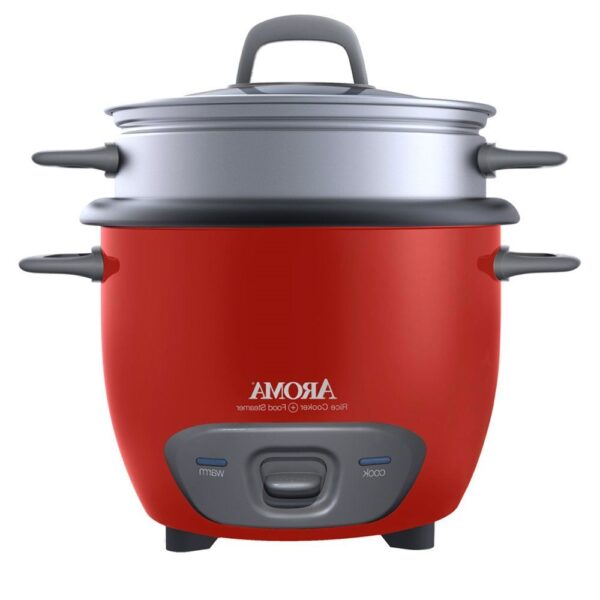 Red 6-Cup Automatic Rice Cooker Kitchen Food Steamer - Image 3