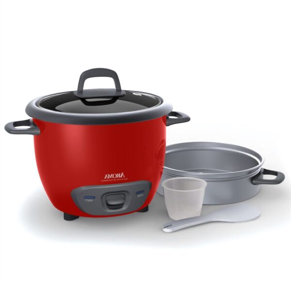Red 6-Cup Automatic Rice Cooker Kitchen Food Steamer - Image 4