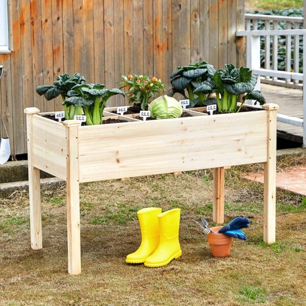Solid Fir Wood Outdoor Raised Garden Bed Planter Box 2-ft x 4-ft x 30-inch High - Image 3