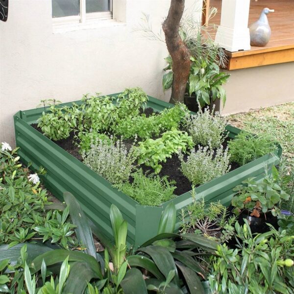 4-ft x 3-ft x 11-inch Raised Garden Bed Planter Box in Green Steel Metal - Image 3