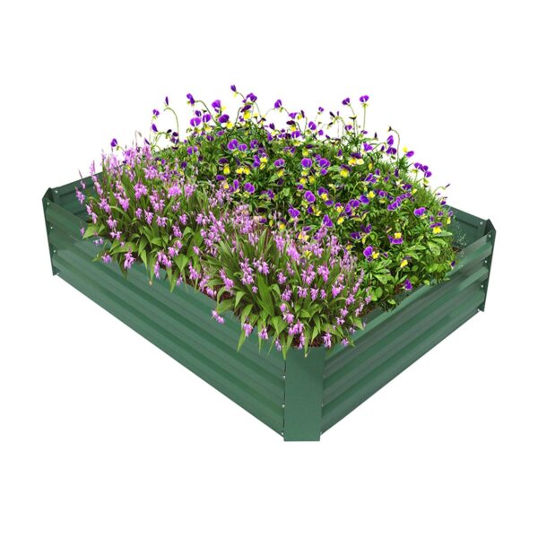 4-ft x 3-ft x 11-inch Raised Garden Bed Planter Box in Green Steel Metal - Image 4