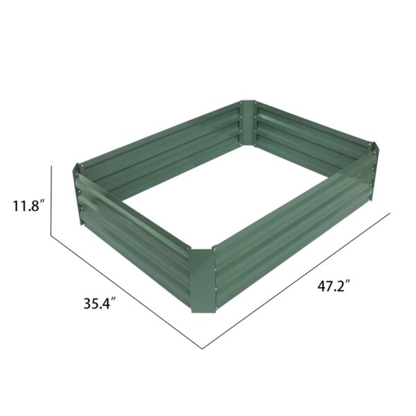 4-ft x 3-ft x 11-inch Raised Garden Bed Planter Box in Green Steel Metal - Image 5