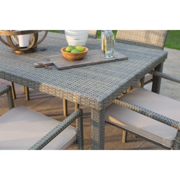 Weather Resistant Resin Wicker Patio Dining Table 63-inch with Steel Frame - Image 2