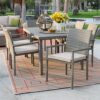 Weather Resistant Resin Wicker Patio Dining Table 63-inch with Steel Frame - Image 4