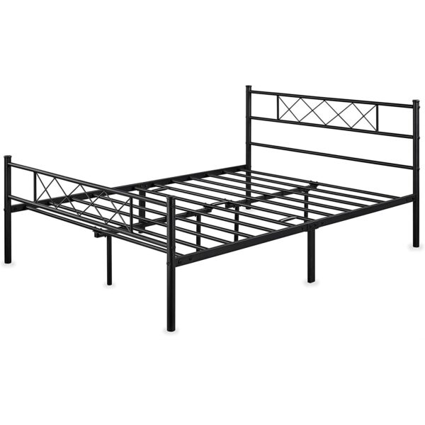 Full Size Traditional Powder Coated Slatted Metal Platform Bed - Image 3