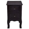 Black Wooden 2-Drawer Accent End Table Nightstand - Image 2