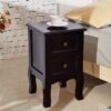 Black Wooden 2-Drawer Accent End Table Nightstand - Image 5