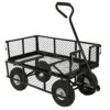 Heavy Duty Black Wheelbarrow Steel Log Garden Cart - Image 2