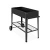 Mobile Black Metal Garden Potting Bench with Push Handle Wheels - Image 2