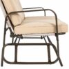 UV-Resistant Beige 2 Seater Ergo Patio Glider Loveseat Rocking Chair Bench - Image 4