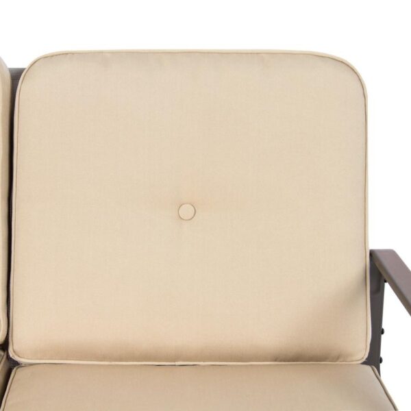 UV-Resistant Beige 2 Seater Ergo Patio Glider Loveseat Rocking Chair Bench - Image 5
