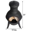 Small Black Outdoor Cast Iron Chimenea Wood Burning  Fire Pit - Image 3
