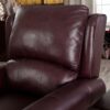 Burgundy Top-Grain Leather Upholstered Wing-back Club Chair Recliner - Image 5