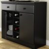 Black Sideboard Console Table Buffet Server with Adjustable Shelves
