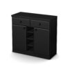 Black Sideboard Console Table Buffet Server with Adjustable Shelves - Image 2