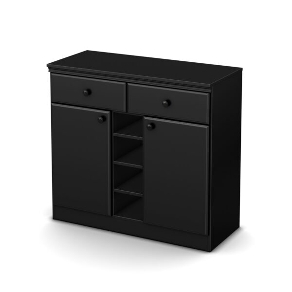 Black Sideboard Console Table Buffet Server with Adjustable Shelves - Image 2