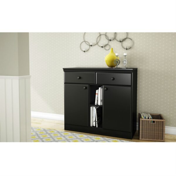 Black Sideboard Console Table Buffet Server with Adjustable Shelves - Image 3