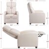 Off White High-Density Faux Leather Push Back Recliner Chair - Image 4