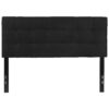 Full size Modern Box-Stitch Black Fabric Upholstered Headboard - Image 2