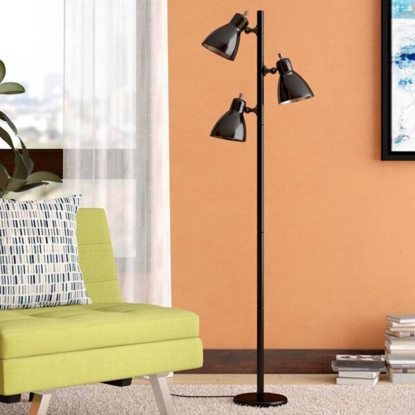64-inch Black 3-Light Tree Lamp Spotlight Floor Lamp - Image 2