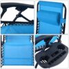 Set of 2 Blue Folding Outdoor Zero Gravity Lounge Chair Recliner - Image 4