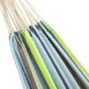 Portable Blue Green Stripe Cotton Hammock with Metal Stand and Carry Case - Image 2