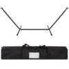 Portable Blue Green Stripe Cotton Hammock with Metal Stand and Carry Case - Image 3
