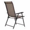 Set of 2 Outdoor Folding Patio Chairs in Brown with Black Metal Frame - Image 5