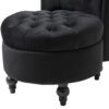 Black Tufted High Back Plush Velvet Upholstered Accent Low Profile Chair - Image 4