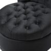 Black Tufted High Back Plush Velvet Upholstered Accent Low Profile Chair - Image 5
