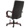Black Wooden Faux Leather Adjustable High Back Executive Home Office Chair - Image 3