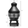 Black Rustic Iron Wood Burning Chiminea Fire Pit - Image 4