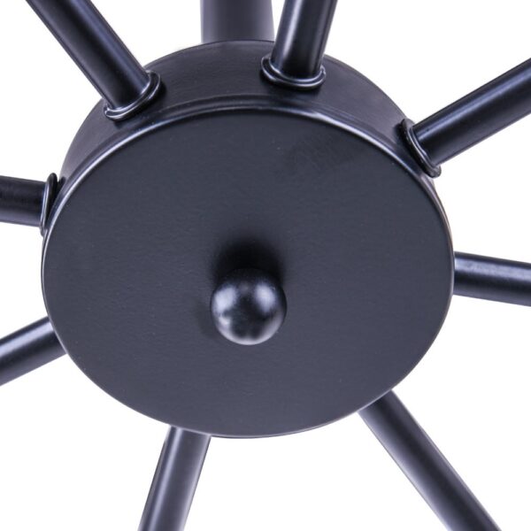 8 Light Black Rustic Industrial Dimmable Chandelier Ceiling Fixture - Image 3