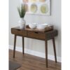 Modern Classic Solid Wood Console Sofa Table in Walnut Wood Finish - Image 4
