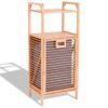 Bamboo 2-in-1 Laundry Hamper Side Table with 2 Shelves and Clothes Basket - Image 2