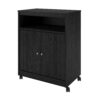 Black Utility Cart / Kitchen Microwave Cart with Casters - Image 4